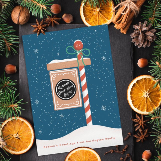 Gingerbread For Sale Sign Realtor Holiday Card (Creator Uploaded)