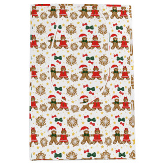 Gingerbread Friends Christmas Wrapping Paper Medium Gift Bag