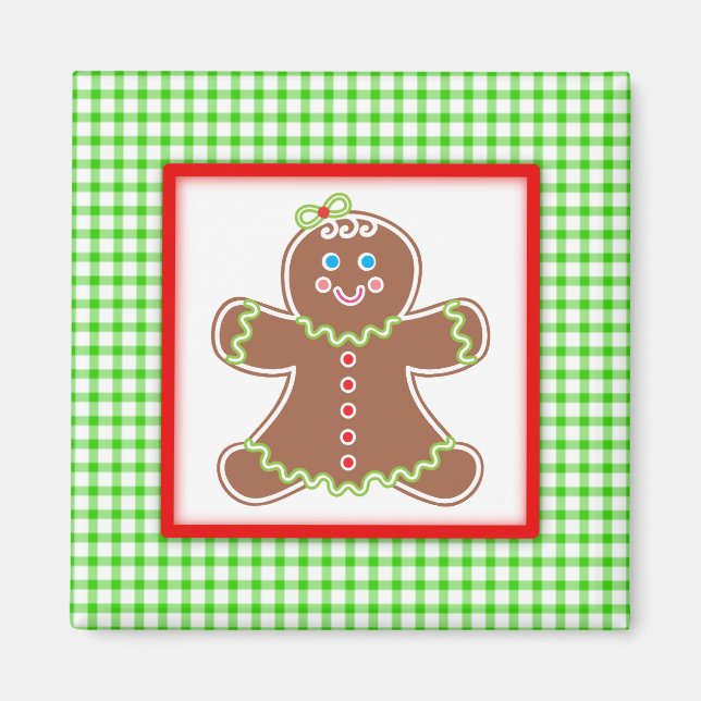 Gingerbread Friends Girl Magnet (Front)