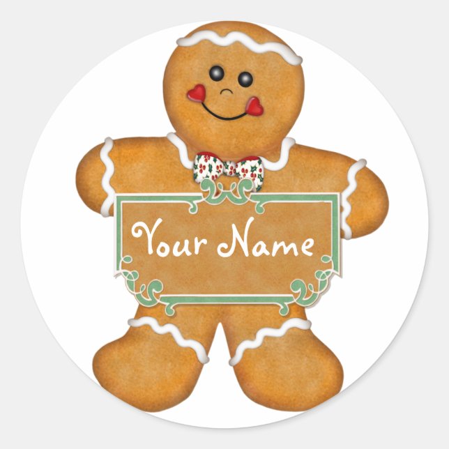 Gingerbread Fun Classic Round Sticker (Front)