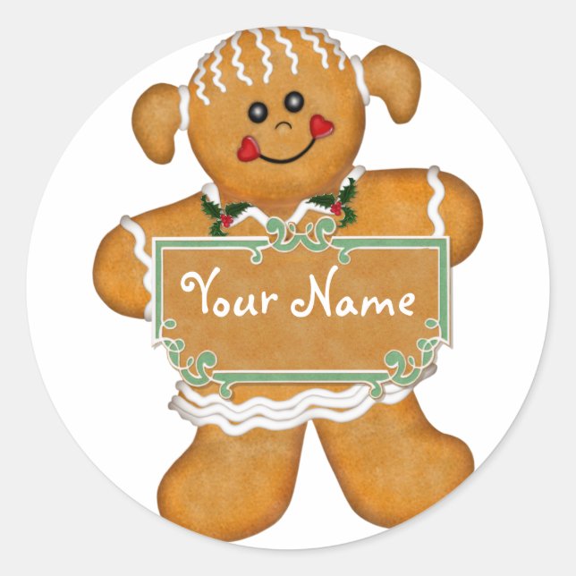 Gingerbread Fun Classic Round Sticker (Front)
