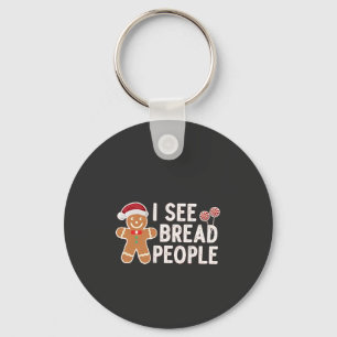 Gingerbread Funny Christmas baking holiday Key Ring