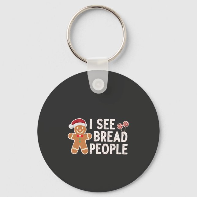  Gingerbread Funny Christmas baking holiday  Key Ring (Front)