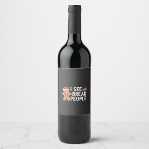 Gingerbread Funny Christmas baking holiday Wine Label