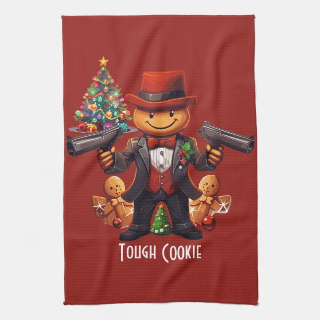 Gingerbread Gangster Tea Towel (Vertical)