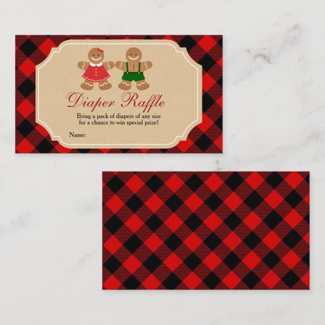 Gingerbread Gender Reveal Diaper Raffle Enclosure Card (Front/Back)