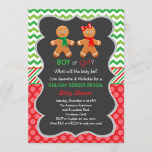 Gingerbread Gender Reveal Invitation