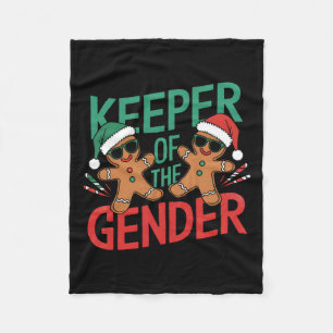 Gingerbread Gender Reveal Keeper Of The Gender Chr Fleece Blanket