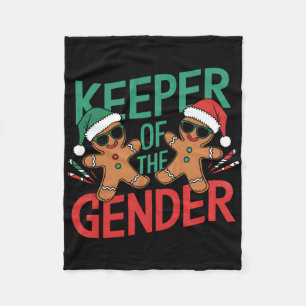 Gingerbread Gender Reveal Keeper Of The Gender Chr Fleece Blanket
