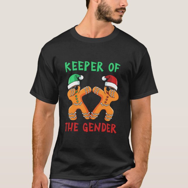 Gingerbread Gender Reveal Keeper Of The Gender T-Shirt (Front)