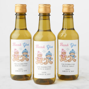Gingerbread Gender Reveal Party Thank You Wine Label