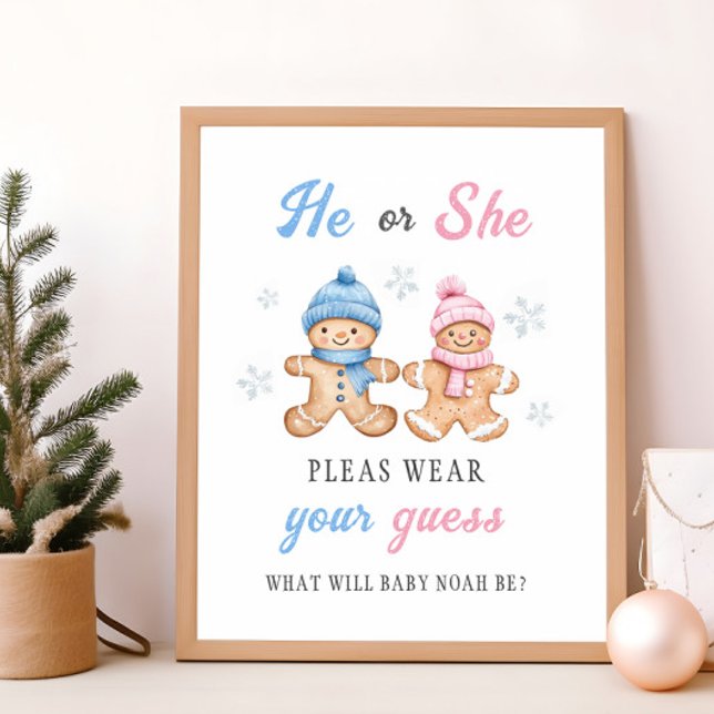 Gingerbread Gender Reveal Wear your Guess Sign (Creator Uploaded)