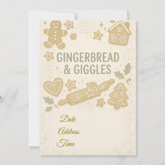 Gingerbread & Giggles Winter Invitation |Whimsical