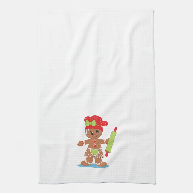 Gingerbread Girl Christmas Towel (Vertical)