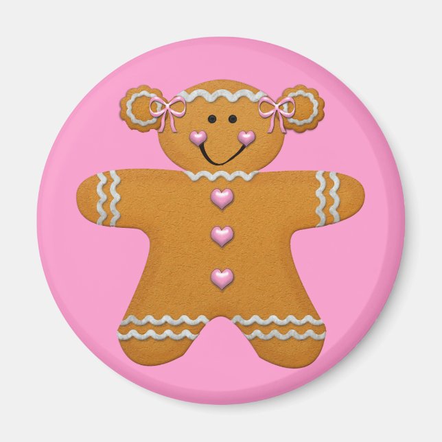 Gingerbread Girl Fridge Magnet (Front)