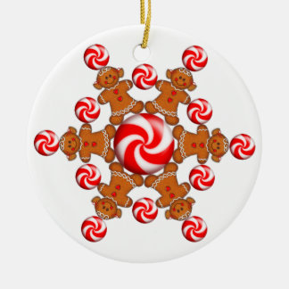 GINGERBREAD GIRL WHEEL by SHARON SHARPE Ceramic Ornament