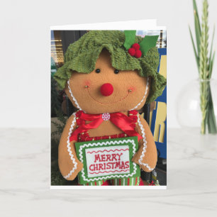 GINGERBREAD GIRL WITH WISHES FOR **YOUNG NIECE** HOLIDAY CARD