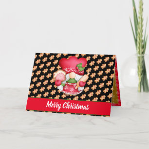 Gingerbread Gnome Customise Colour and Text Holida Holiday Card