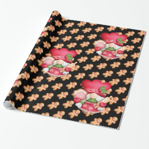 Gingerbread Gnome Customise Colour Wrapping Paper