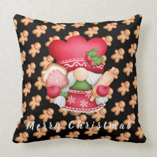 Gingerbread Gnome Customise Text and Colour 20"X20 Cushion