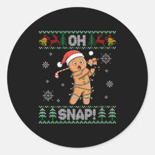 Gingerbread Golf Christmas Cookie Oh Snap Santa Ug Classic Round Sticker