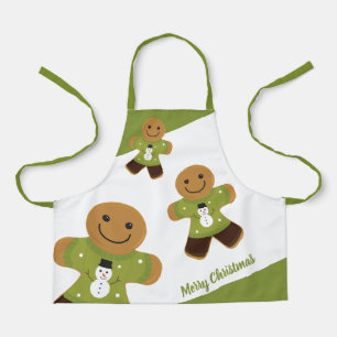 Gingerbread Green Sweater Holiday Christmas Apron