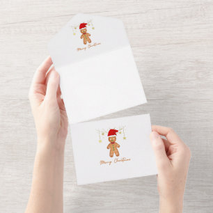 Gingerbread Greetings Christmas All In One Invitation