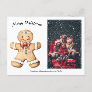 Gingerbread Greetings Photo Holiday Postcard