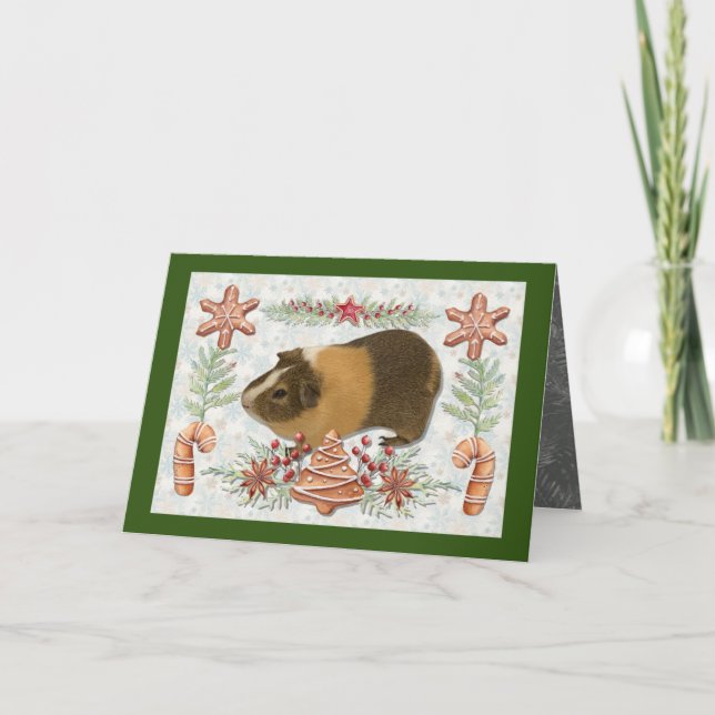 Gingerbread Guinea Pig Holiday Card (Front)