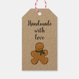 Gingerbread Handmade with Love Present Gift Tag