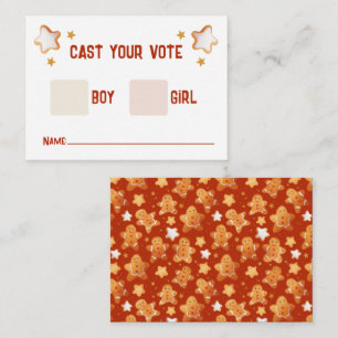 Gingerbread He or She Gender Reveal  Enclosure Card