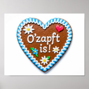 Gingerbread Heart with Oktoberfest Greeting Poster