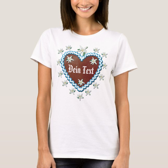 Gingerbread Heart Your text Oktoberfest Wienen T-Shirt (Front)
