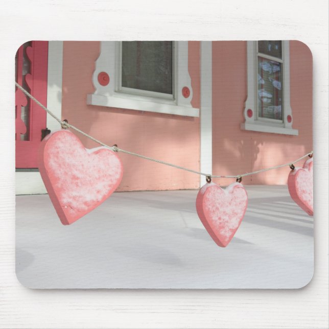Gingerbread Hearts in Snow - Martha's Vineyard Mouse Pad (Front)
