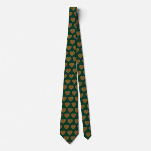 Gingerbread Hearts Neck Tie (Green & Brown)