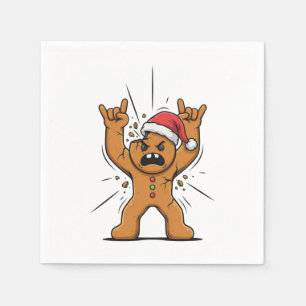 Gingerbread Heavy Metal Guitar Christmas 2026   Napkin