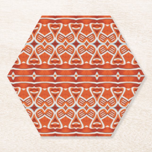 GINGERBREAD Hexagon Paper Coasters (Front)