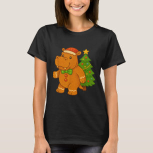 Gingerbread Hip Santa Hat Christmas Tree Hiptamus T-Shirt