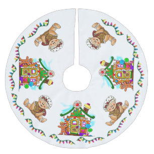 "GINGERBREAD HOLIDAY" BRUSHED POLYESTER TREE SKIRT