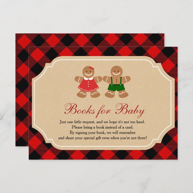 Gingerbread Holiday Christmas Books for Baby Invitation Postcard (Front/Back)