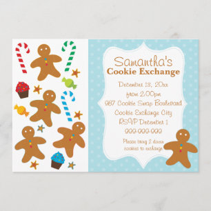 Gingerbread Holiday Cookie Exchange Invitation
