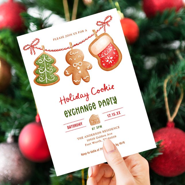 Gingerbread Holiday Cookie Exchange Party  Invitation (Creator Uploaded)