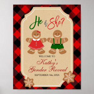Gingerbread Holiday Gender Reveal Welcome Sign