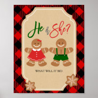 Gingerbread Holiday Gender Reveal Welcome Sign