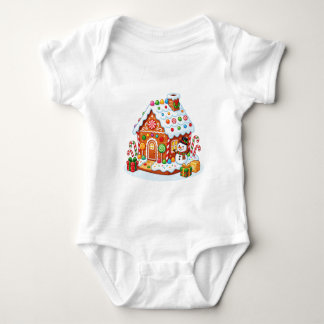Gingerbread Holiday House Baby Bodysuit