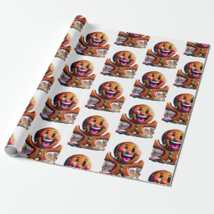 Gingerbread Holiday pattern wrapping papers Wrapping Paper