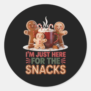 Gingerbread Holiday Snacks Funny Christmas  Classic Round Sticker