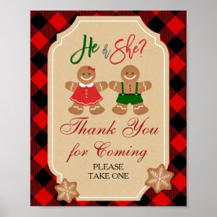 Gingerbread Holiday Thank you for coming Favour Poster