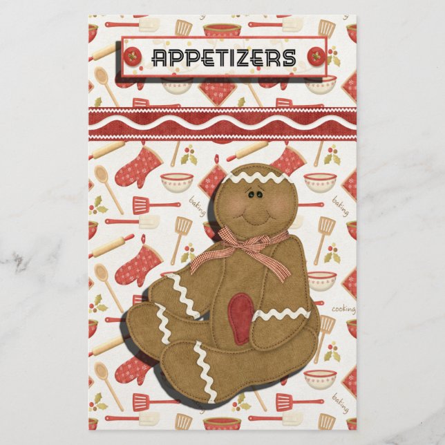 Gingerbread Holidays Recipe Binder-Divider (Front)