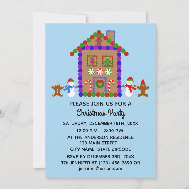 Gingerbread House #1-2 Invitation Card (Front)